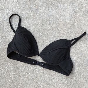 Vintage Black Minimalist Padded Bikini Top